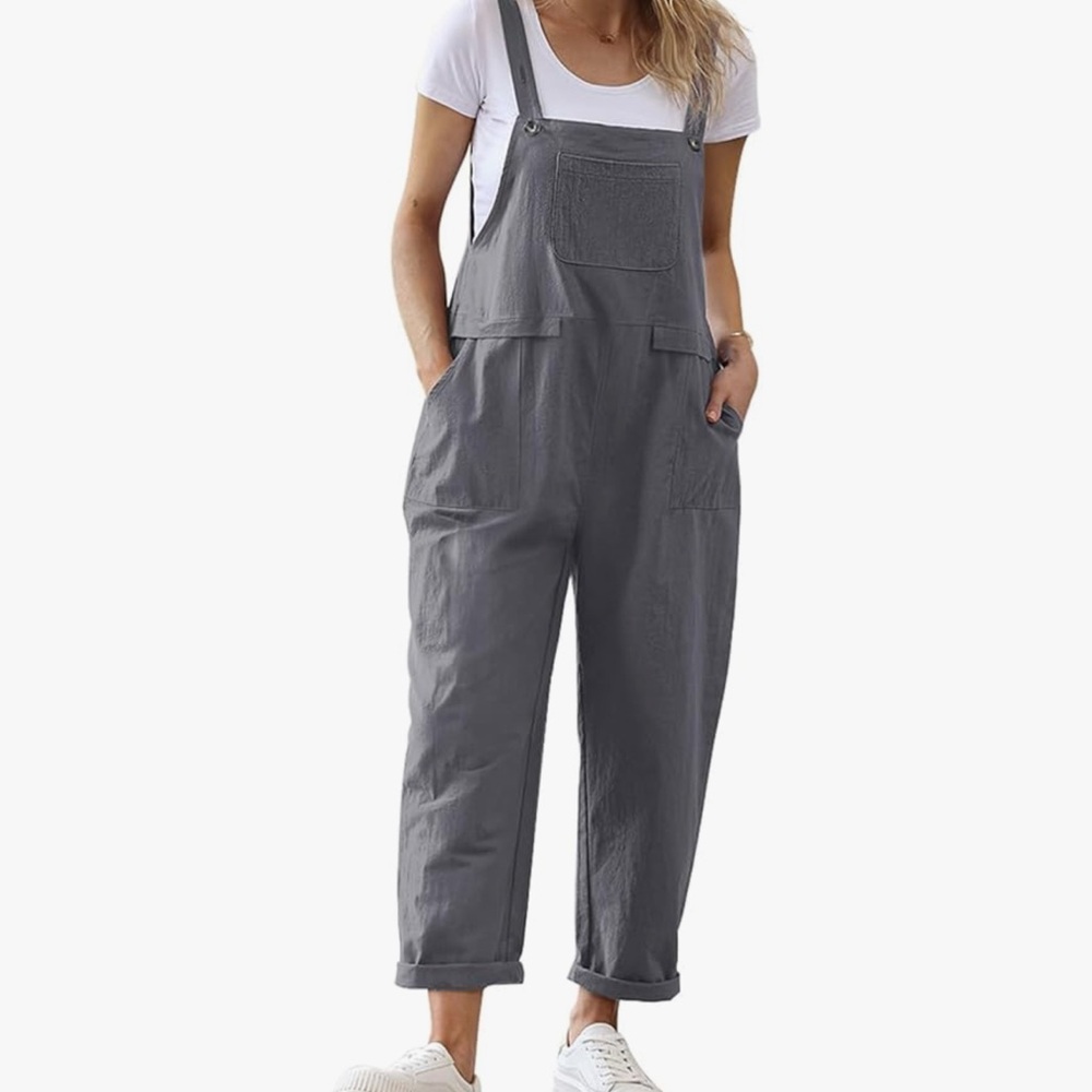 Amazon Essentials Gray Cropped Jumpsuit